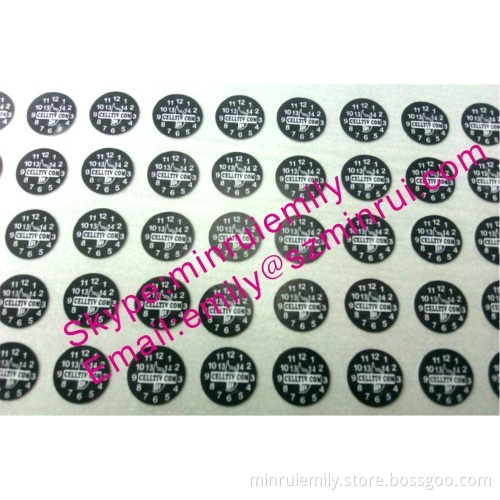 Custom Black Round Warranty Stickers With Your Logo,custom Circle Brittle Eggshell Stickers,custom Warranty Labels 